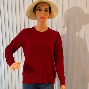 Classic Crew Neck Sweater - Deep Red